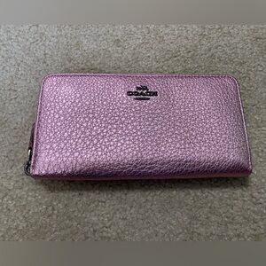 Coach Metallic Accordion Zip Wallet